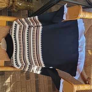 Isaac Mizrahi Live mock neck fair isle sweater, size L